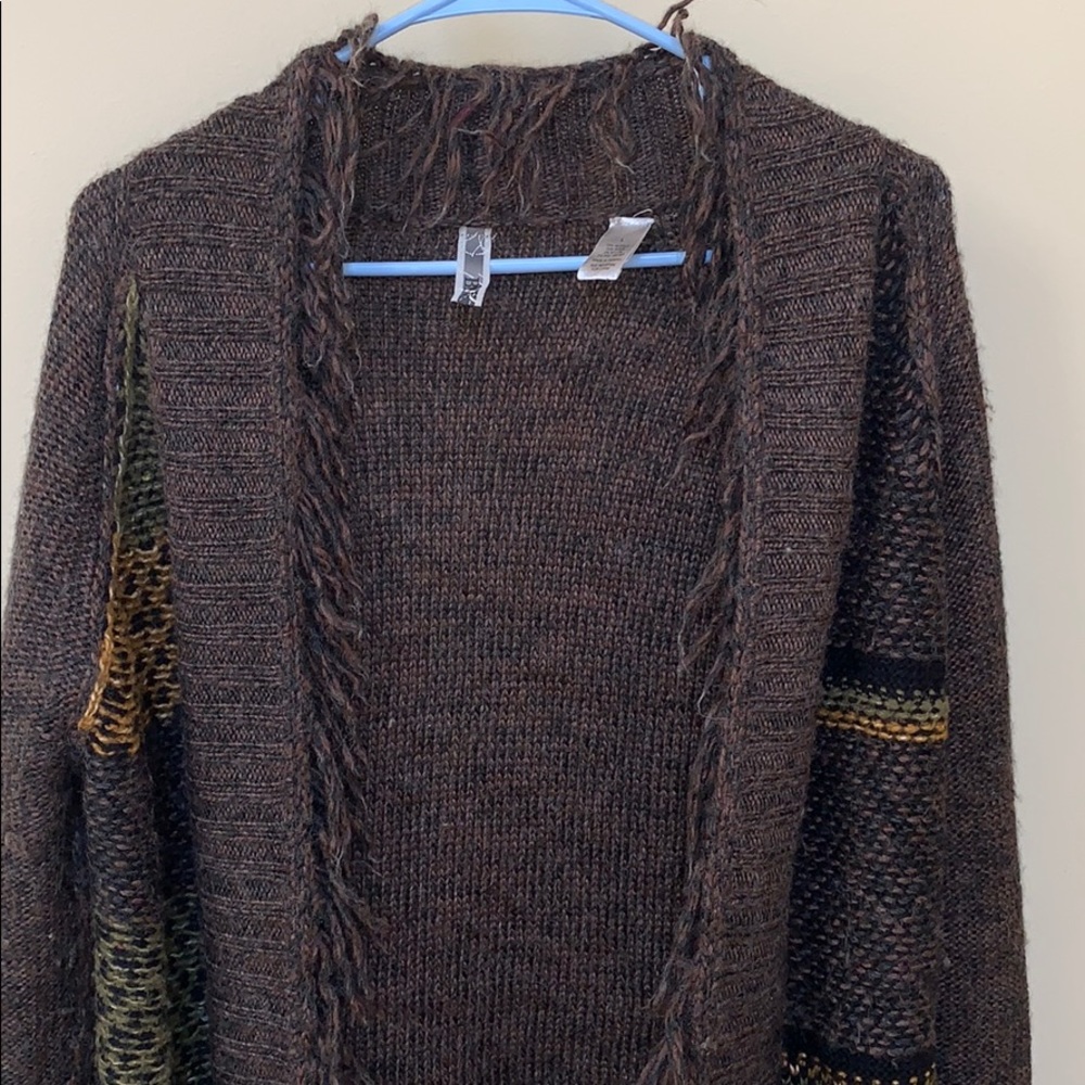 BKE Multi-colored Brown Cardigan Sweater - Picture 3 of 4